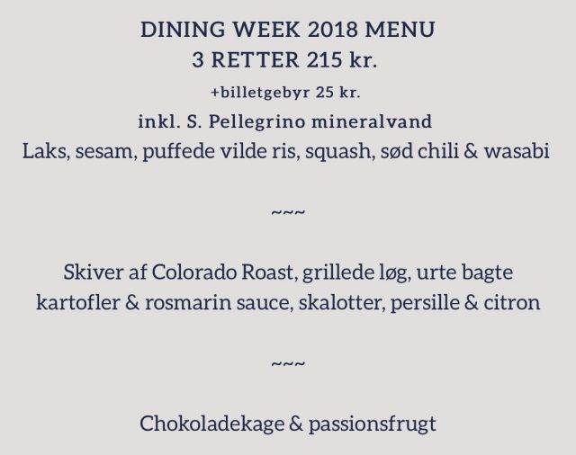 Dining Week 2018 - Loft_menu